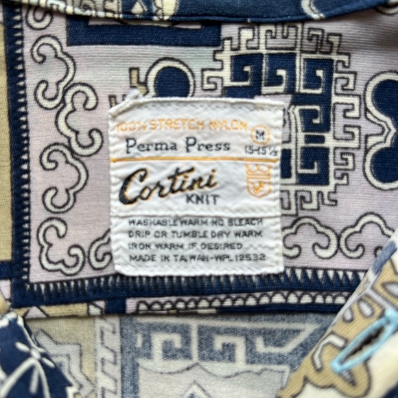 Vintage Butterfly collar Cortini Knit  Patterned Button-Up Shirt - Picture 6 of 6